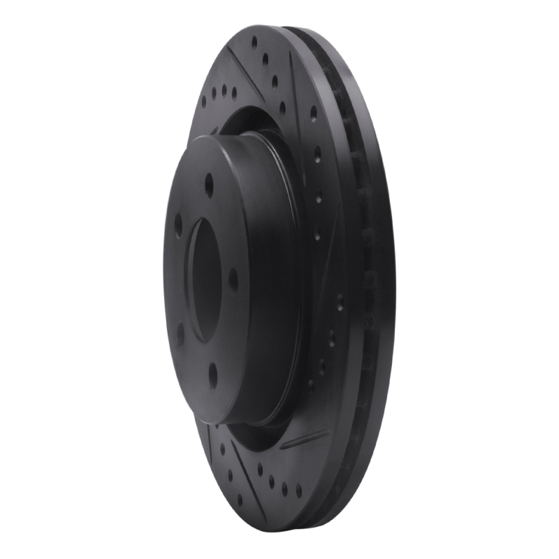 Picture of R1 99-04 Chrysler 300M Front Right Drilled & Slotted Black Brake Rotor