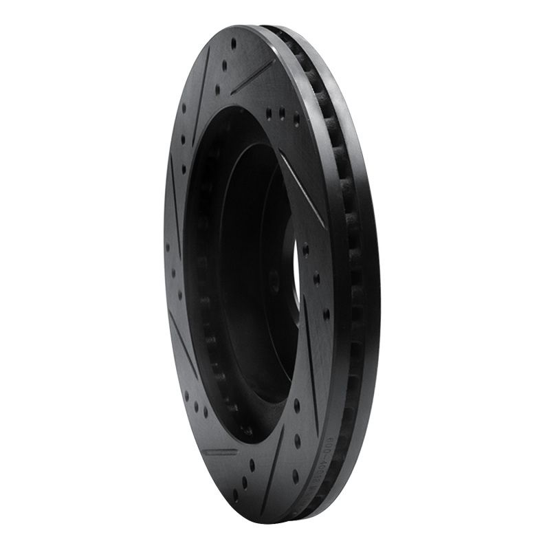 Picture of R1 98-04 Chrysler CONCORDE Front Right Drilled & Slotted Black Brake Rotor