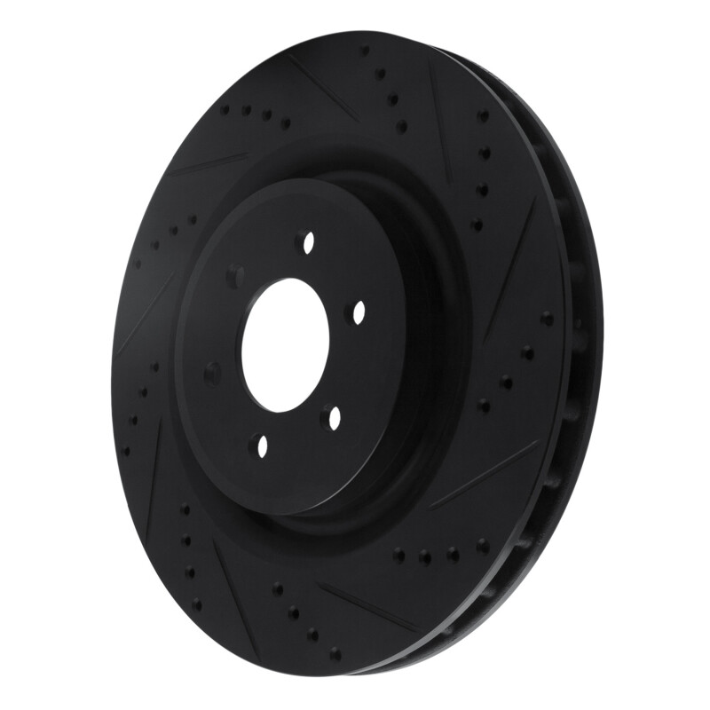 Picture of R1 03-17 Dodge Viper Rear Right Drilled & Slotted Black Brake Rotor