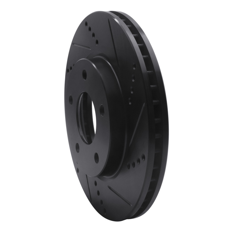 Picture of R1 07-17 Dodge CALIBER Front Right Drilled & Slotted Black Brake Rotor