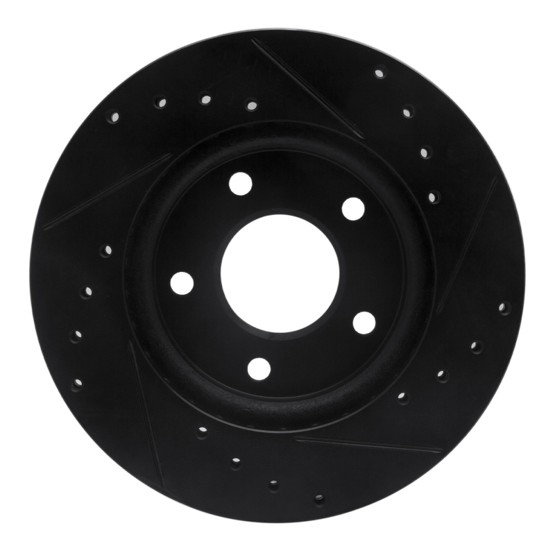 Picture of R1 07-17 Dodge CALIBER Front Left Drilled & Slotted Black Brake Rotor