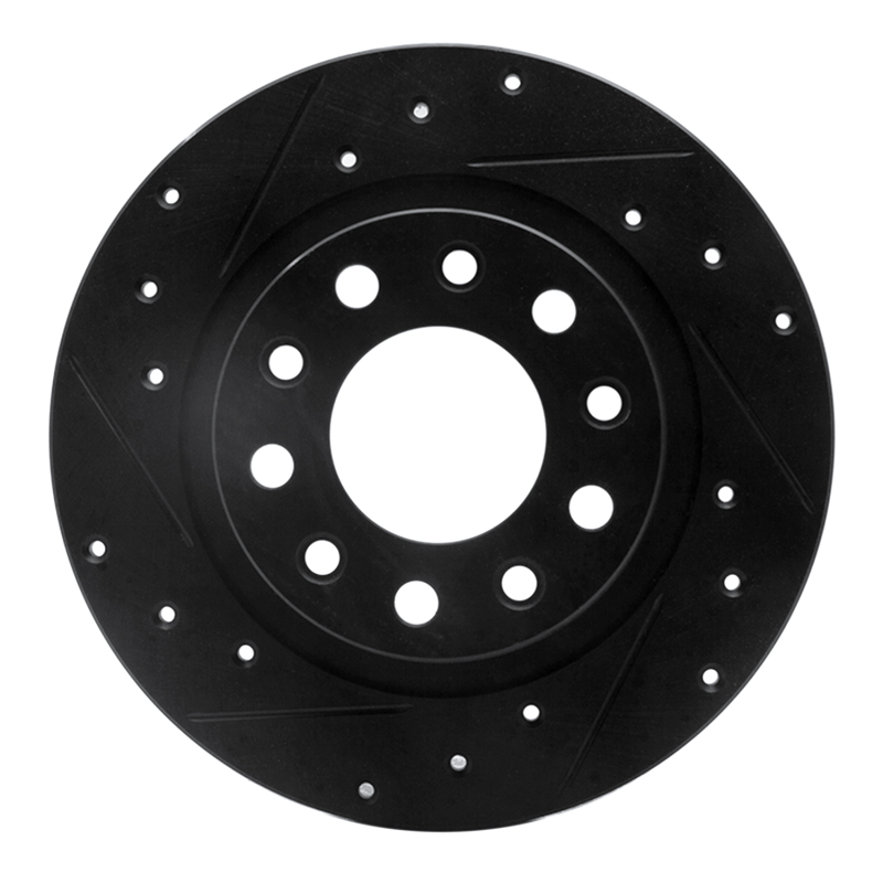 Picture of R1 13-16 Dodge Dart Rear Left Drilled & Slotted Black Brake Rotor