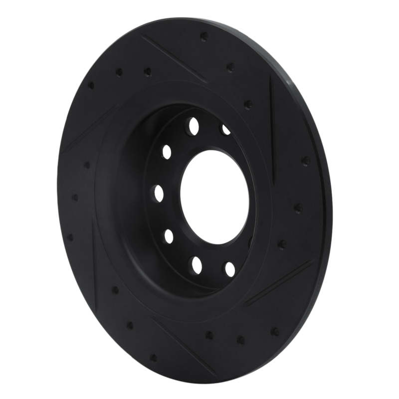 Picture of R1 13-16 Dodge Dart Rear Left Drilled & Slotted Black Brake Rotor