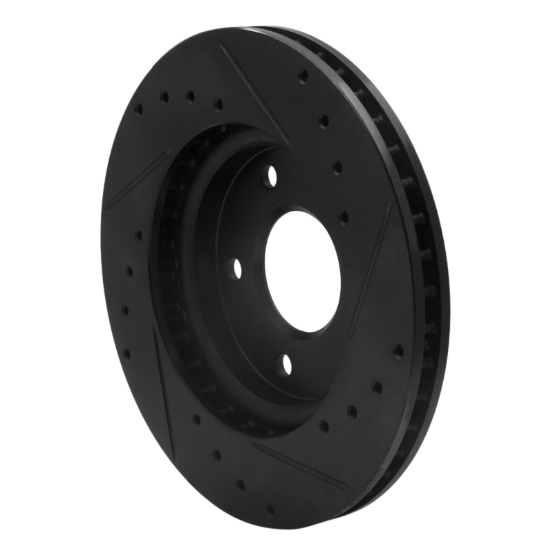 Picture of R1 07-17 Dodge CALIBER Front Left Drilled & Slotted Black Brake Rotor