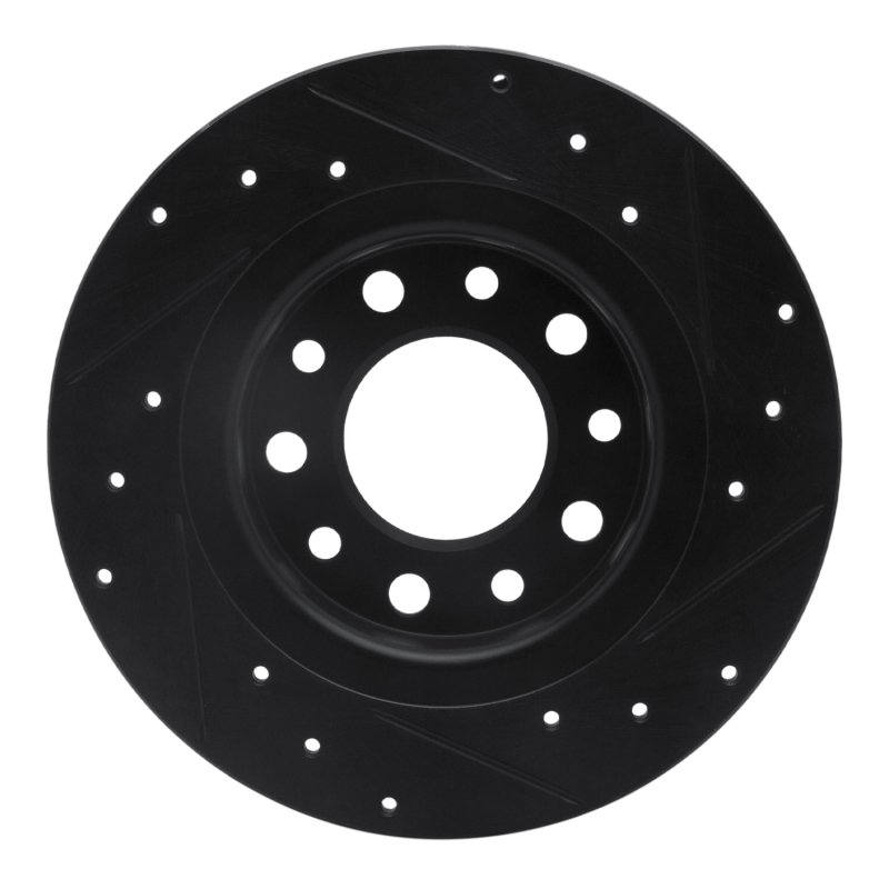 Picture of R1 13-16 Dodge Dart Rear Left Drilled & Slotted Black Brake Rotor
