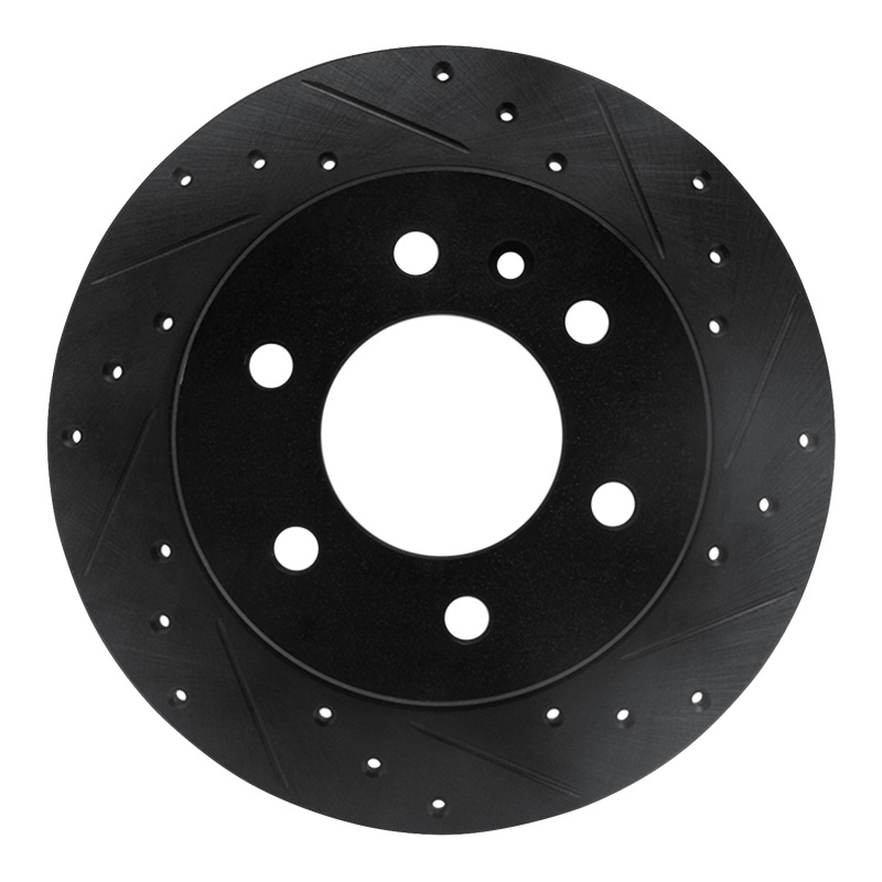Picture of R1 06-18 Dodge Sprinter 2500 Rear Right Drilled & Slotted Black Brake Rotor
