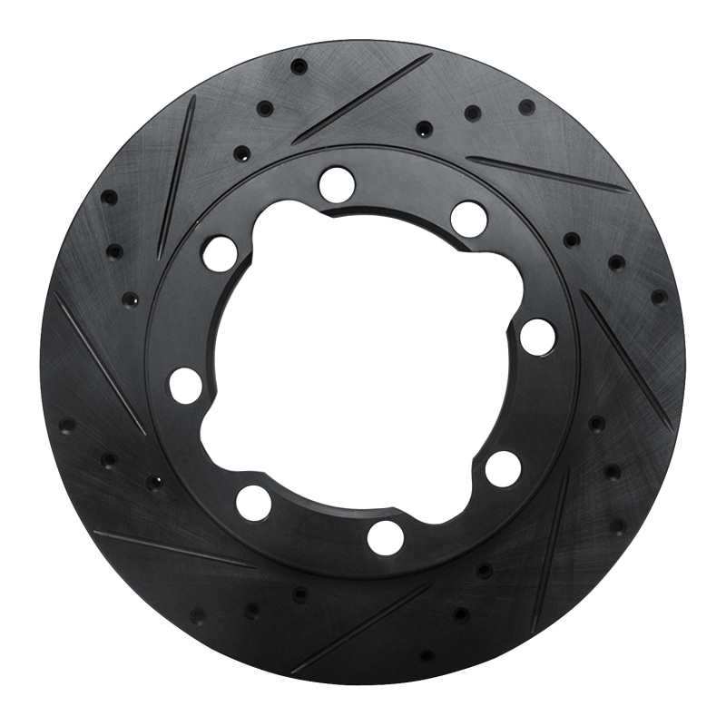 Picture of R1 88-00 Chevrolet K2500 Front Left Drilled & Slotted Black Brake Rotor