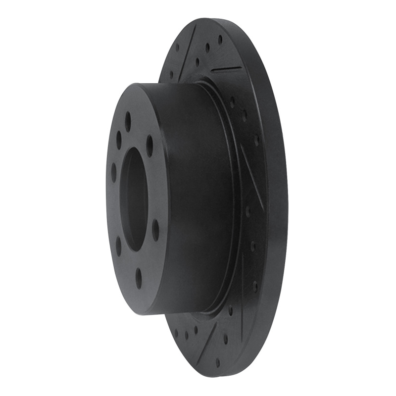 Picture of R1 06-18 Dodge Sprinter 2500 Rear Left Drilled & Slotted Black Brake Rotor