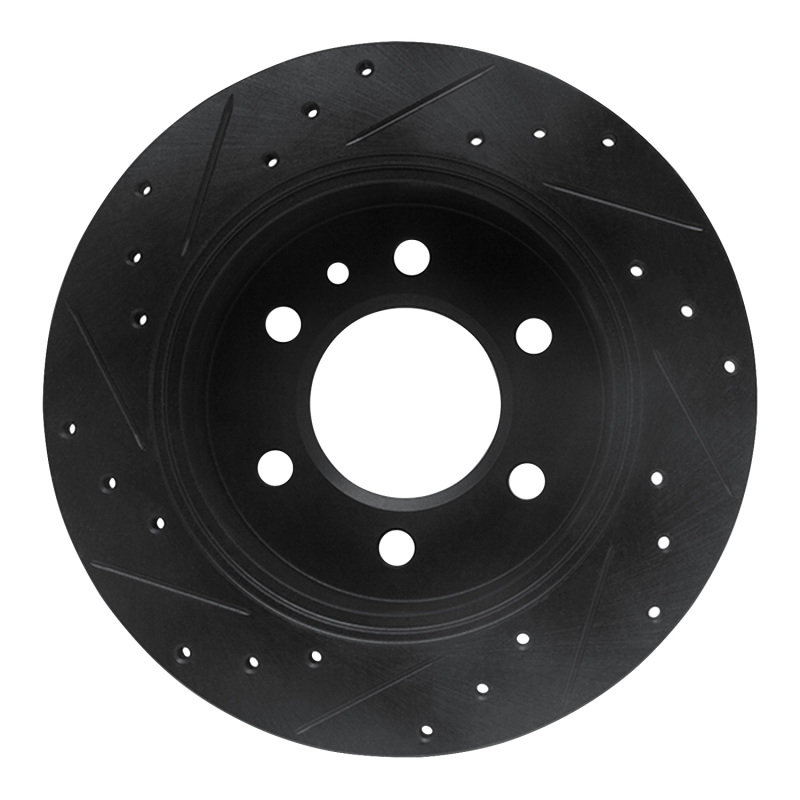 Picture of R1 06-18 Dodge Sprinter 2500 Rear Right Drilled & Slotted Black Brake Rotor