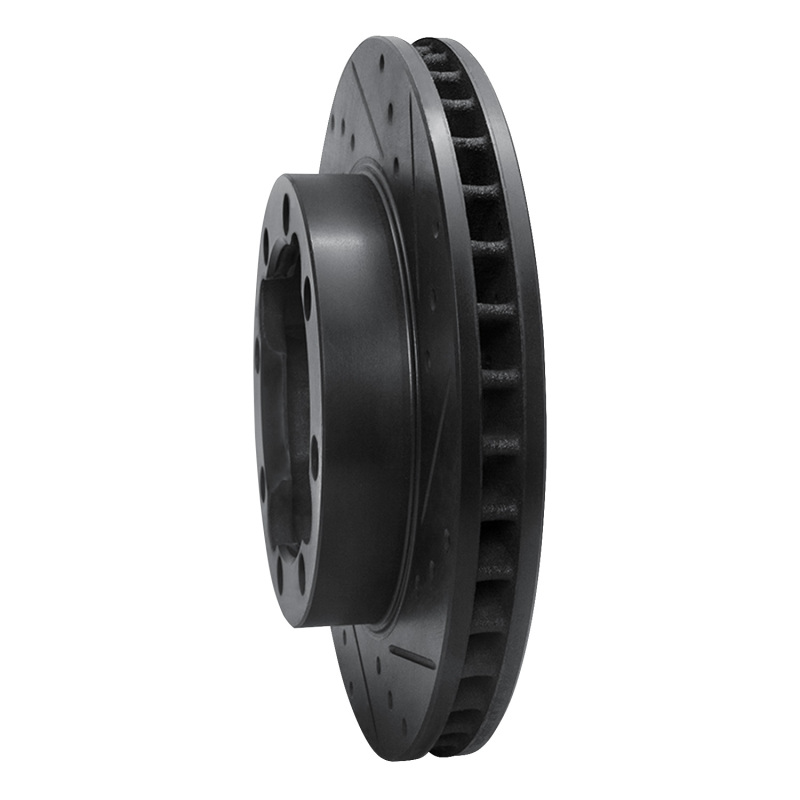 Picture of R1 88-00 Chevrolet K1500 Suburban Front Right Drilled & Slotted Black Brake Rotor
