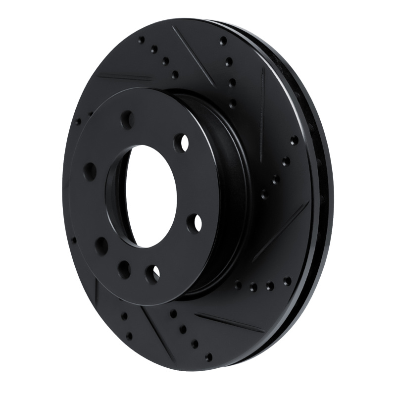 Picture of R1 06-25 American Coach Patriot Front Right Drilled & Slotted Black Brake Rotor