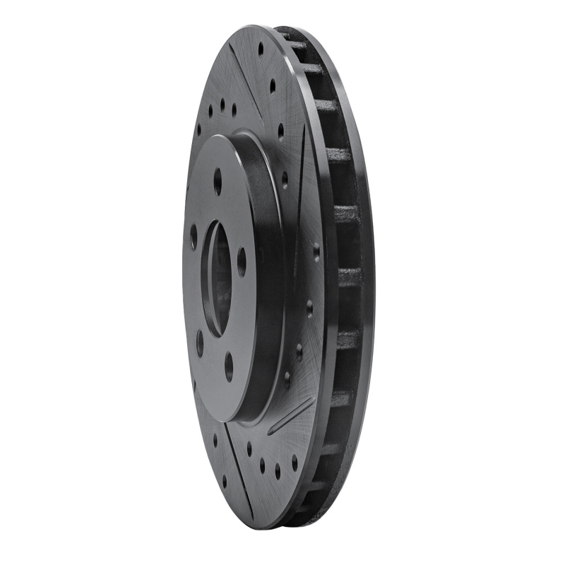 Picture of R1 84-95 Chrysler Town & Country Front Right Drilled & Slotted Black Brake Rotor
