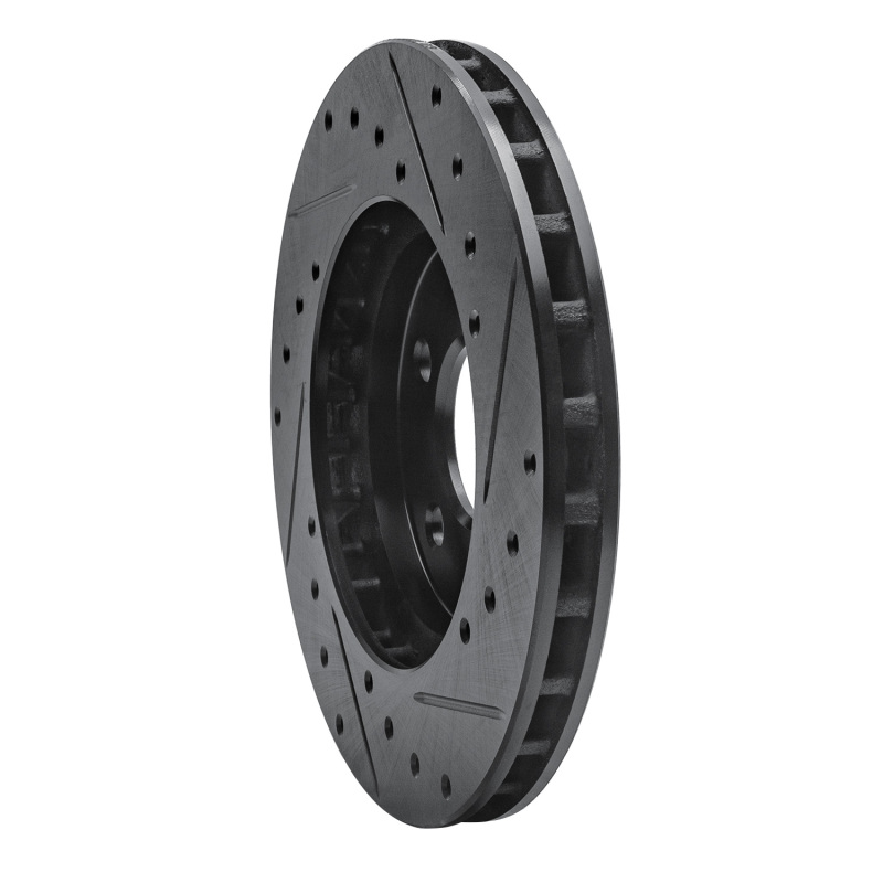 Picture of R1 84-95 Chrysler Imperial Front Left Drilled & Slotted Black Brake Rotor