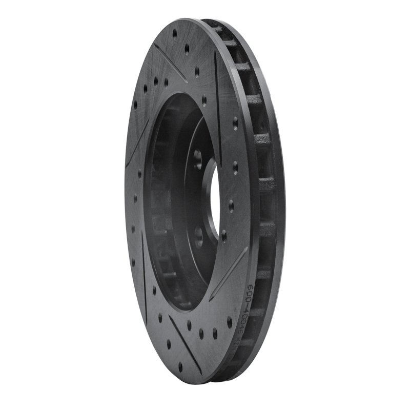 Picture of R1 84-95 Chrysler Town & Country Front Right Drilled & Slotted Black Brake Rotor