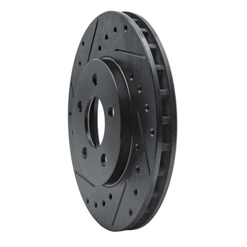 Picture of R1 84-95 Chrysler Imperial Front Left Drilled & Slotted Black Brake Rotor