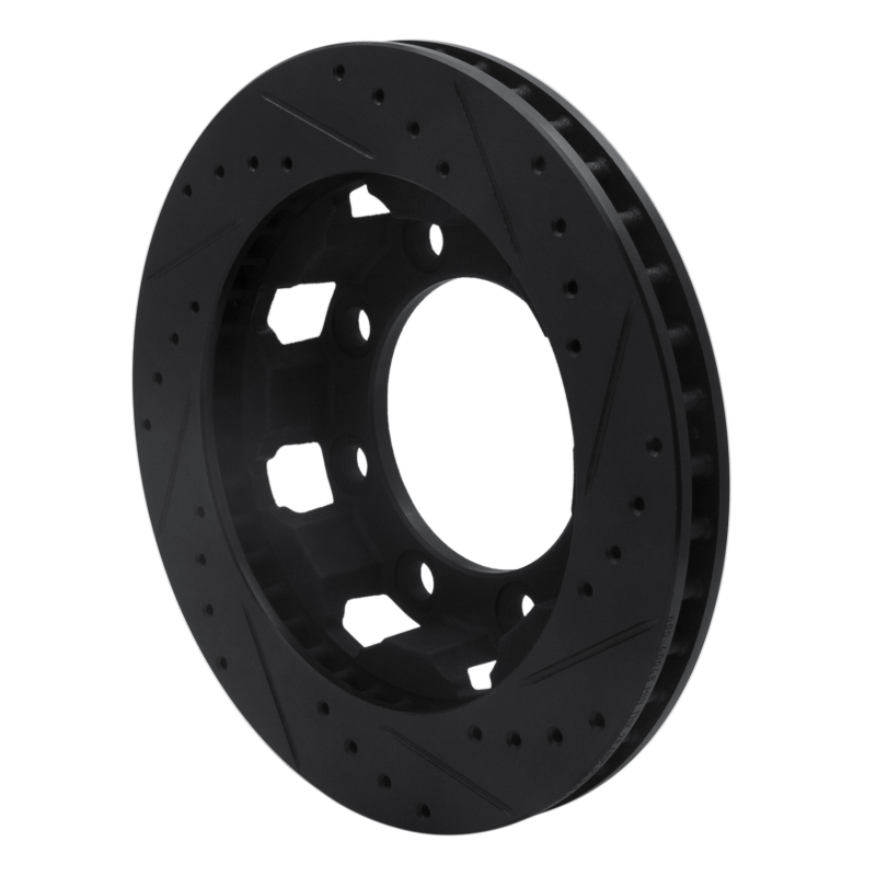 Picture of R1 75-93 Dodge W250 Front Left Drilled & Slotted Black Brake Rotor