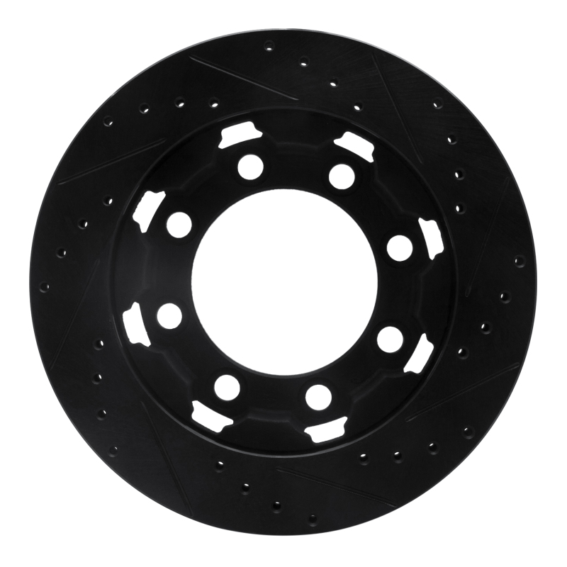 Picture of R1 75-93 Dodge W250 Front Left Drilled & Slotted Black Brake Rotor