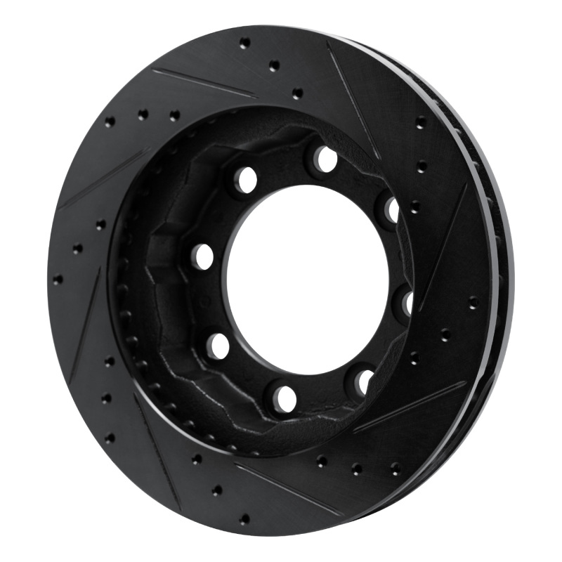 Picture of R1 77-93 Chevrolet V30 & V3500 Pickup Front Left Drilled & Slotted Black Brake Rotor