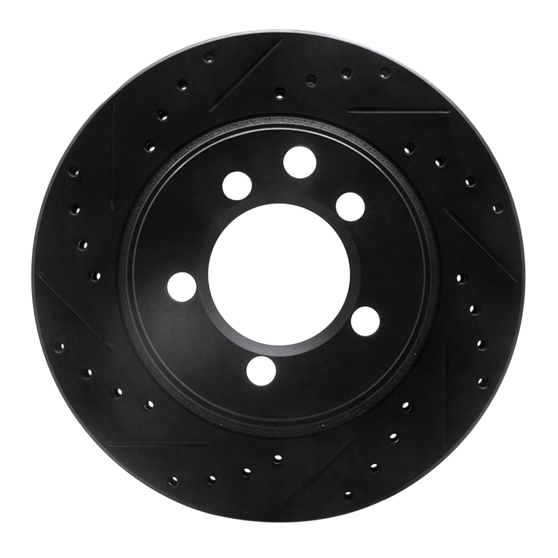 Picture of R1 74-81 Dodge Ramcharger 4WD Front Left Drilled & Slotted Black Brake Rotor