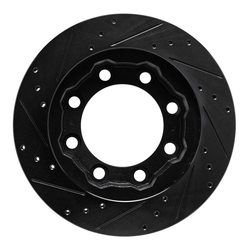 Picture of R1 77-93 Chevrolet V30 & V3500 Pickup Front Right Drilled & Slotted Black Brake Rotor