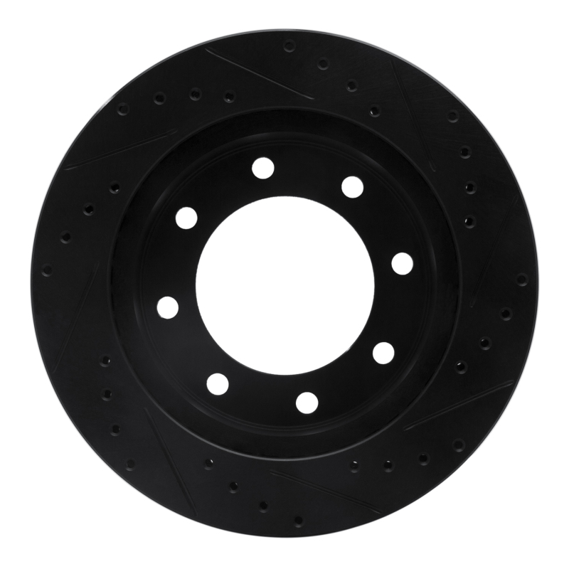Picture of R1 73-93 Dodge B350 Front Left Drilled & Slotted Black Brake Rotor
