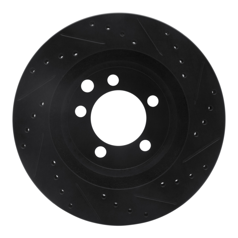 Picture of R1 74-81 Dodge Ramcharger 4WD Front Left Drilled & Slotted Black Brake Rotor