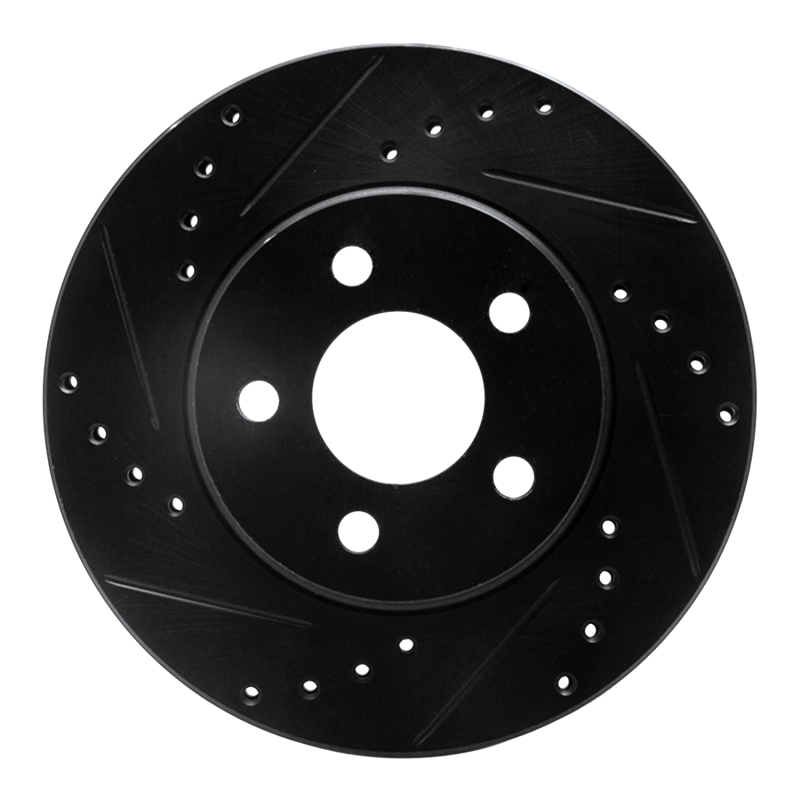Picture of R1 86-90 Chrysler Town & Country Front Left Drilled & Slotted Black Brake Rotor