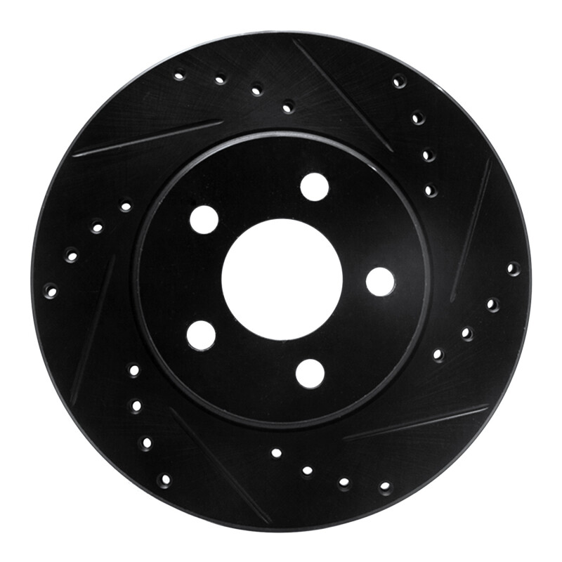 Picture of R1 86-90 Chrysler Town & Country Front Right Drilled & Slotted Black Brake Rotor
