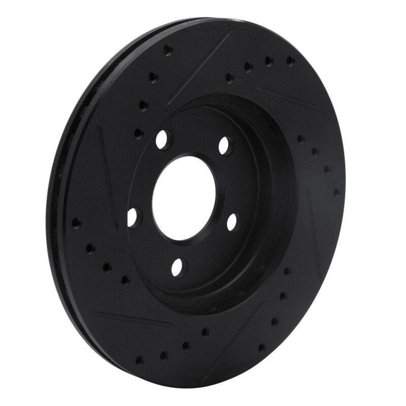 Picture of R1 86-90 Chrysler Town & Country Front Right Drilled & Slotted Black Brake Rotor