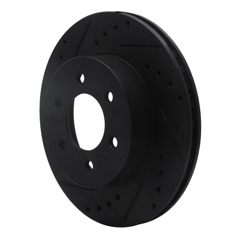 Picture of R1 91-96 Dodge Dakota 4WD Front Left Drilled & Slotted Black Brake Rotor