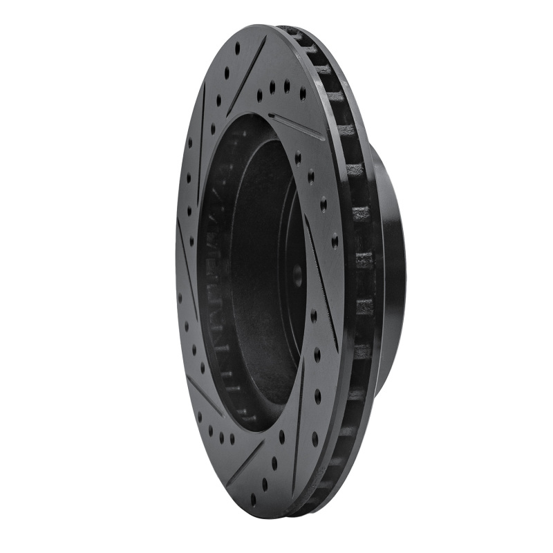 Picture of R1 87-90 Dodge Dakota 4WD Front Right Drilled & Slotted Black Brake Rotor