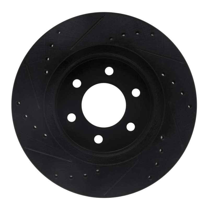 Picture of R1 91-96 Dodge Dakota 4WD Front Right Drilled & Slotted Black Brake Rotor