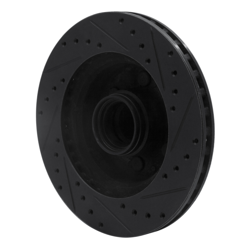 Picture of R1 91-96 Dodge Dakota RWD Front Left Drilled & Slotted Black Brake Rotor