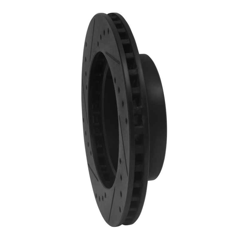 Picture of R1 91-96 Dodge Dakota 4WD Front Right Drilled & Slotted Black Brake Rotor