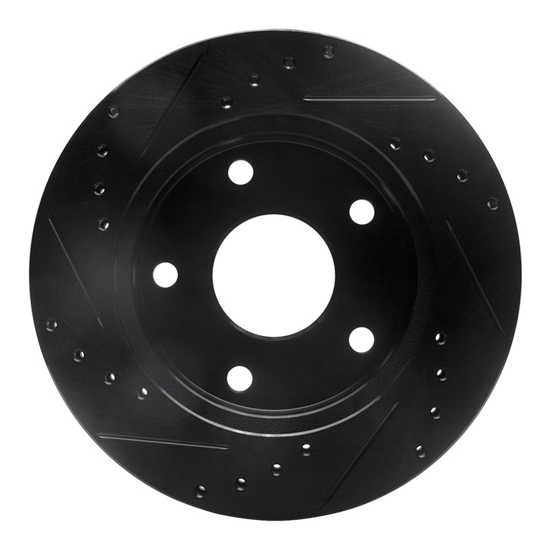 Picture of R1 94-99 Dodge Ram 1500 Pickup Front Right Drilled & Slotted Black Brake Rotor