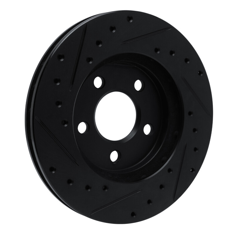 Picture of R1 96-00 Chrysler Town & Country Front Right Drilled & Slotted Black Brake Rotor
