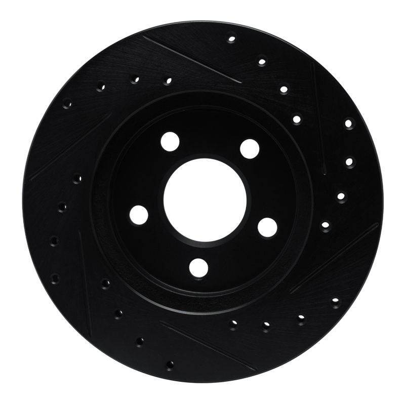 Picture of R1 96-00 Chrysler Town & Country Front Left Drilled & Slotted Black Brake Rotor