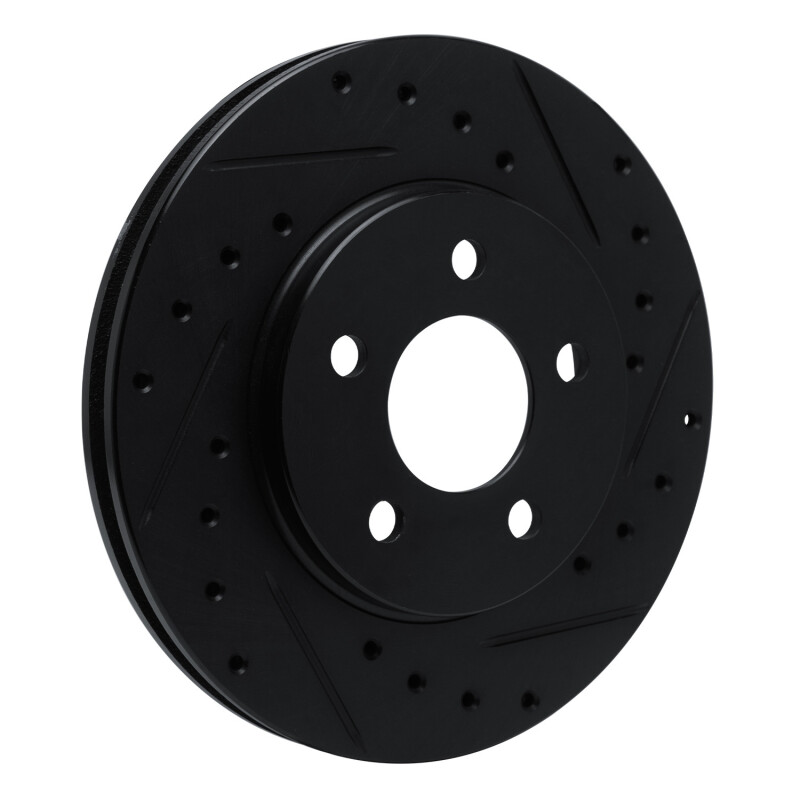 Picture of R1 96-00 Chrysler Town & Country Front Right Drilled & Slotted Black Brake Rotor