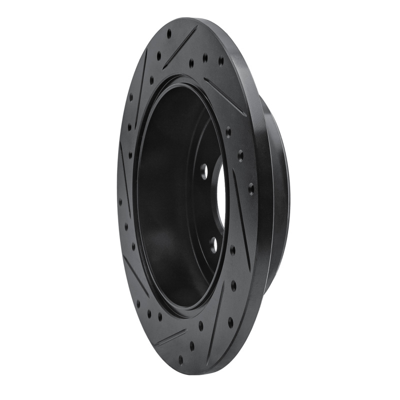 Picture of R1 97-07 Chrysler Town & Country Rear Right Drilled & Slotted Black Brake Rotor