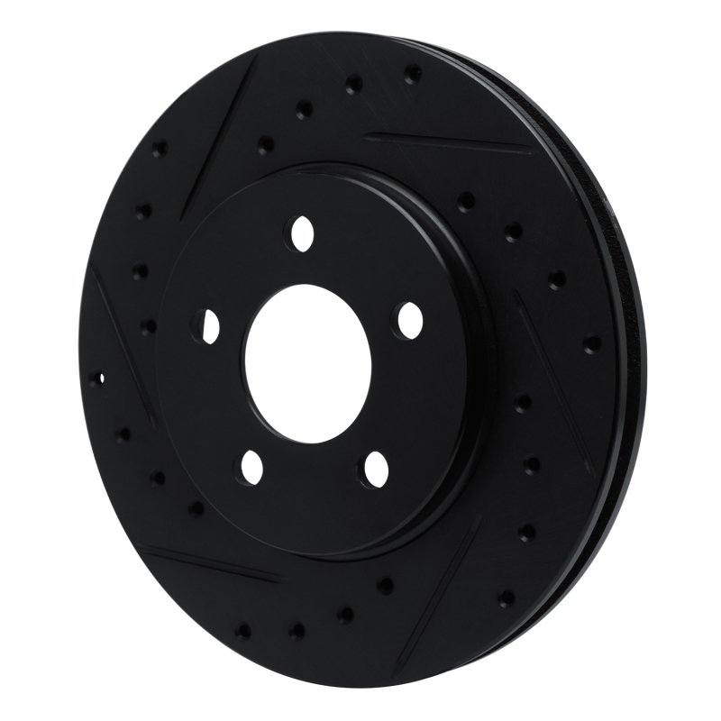 Picture of R1 96-00 Chrysler Town & Country Front Left Drilled & Slotted Black Brake Rotor