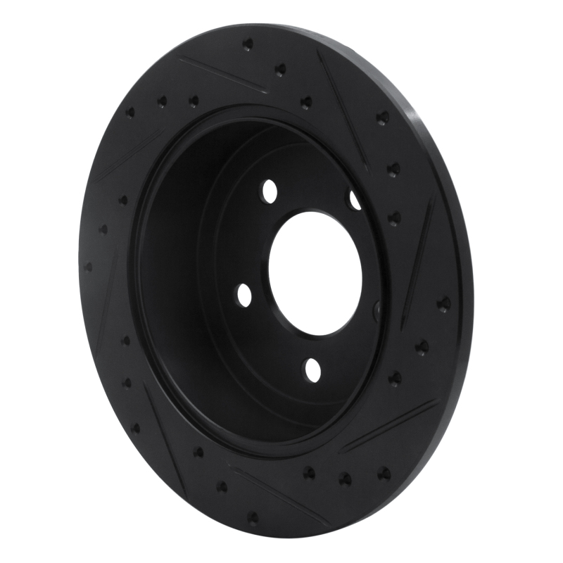 Picture of R1 97-07 Chrysler Town & Country Rear Left Drilled & Slotted Black Brake Rotor