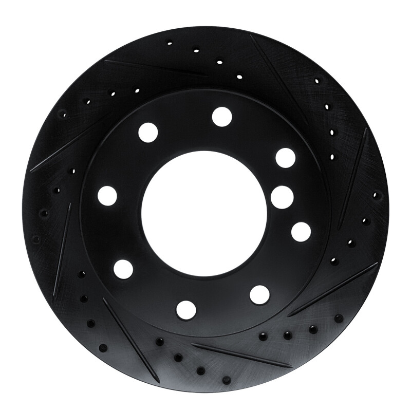 Picture of R1 75-79 Dodge W200 Front Right Drilled & Slotted Black Brake Rotor