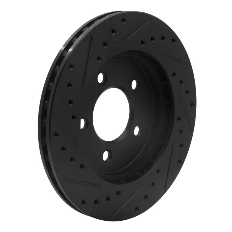 Picture of R1 91-02 Chrysler Grand Voyager Front Right Drilled & Slotted Black Brake Rotor