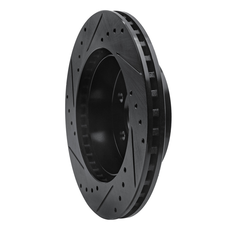 Picture of R1 97-02 Dodge Dakota 4WD Front Right Drilled & Slotted Black Brake Rotor