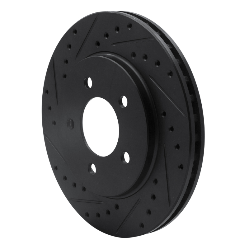 Picture of R1 91-02 Chrysler Grand Voyager Front Left Drilled & Slotted Black Brake Rotor