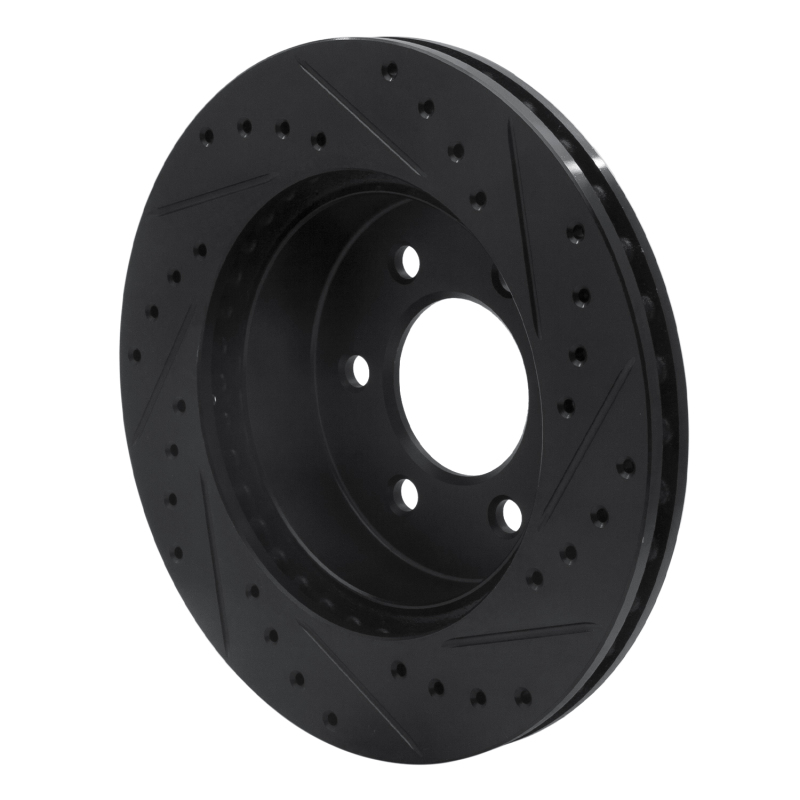 Picture of R1 97-02 Dodge Durango Front Left Drilled & Slotted Black Brake Rotor