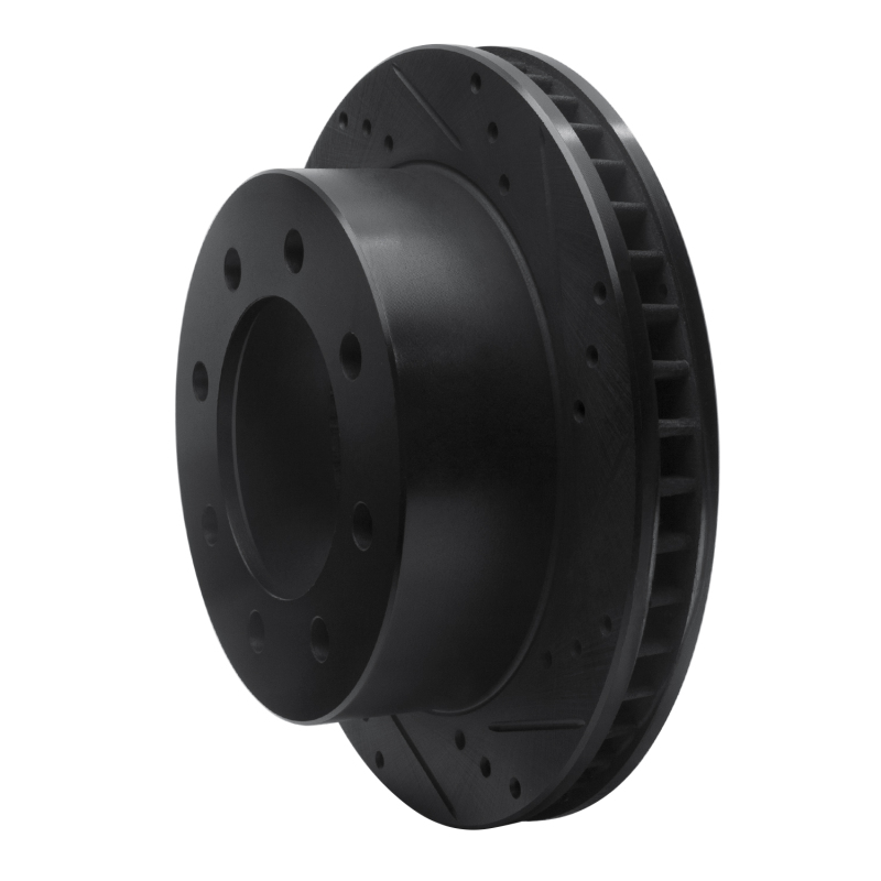 Picture of R1 00-02 Dodge Ram 2500 Front Right Drilled & Slotted Black Brake Rotor