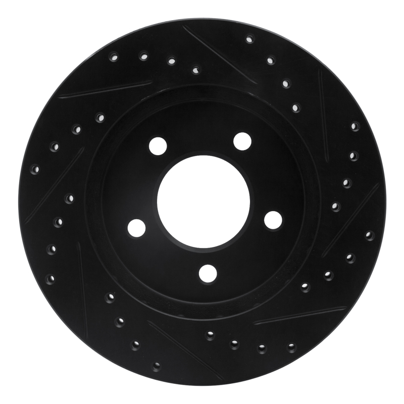 Picture of R1 91-02 Chrysler Grand Voyager Front Left Drilled & Slotted Black Brake Rotor
