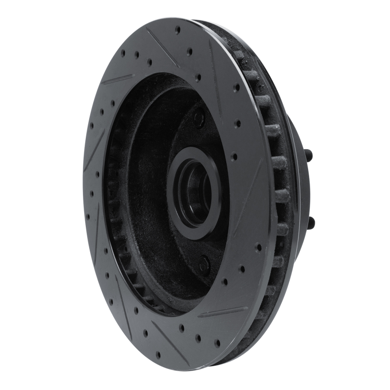 Picture of R1 78-81 Dodge B300 Van (71-74) / B300 (75-80) Front Left Drilled & Slotted Black Brake Rotor