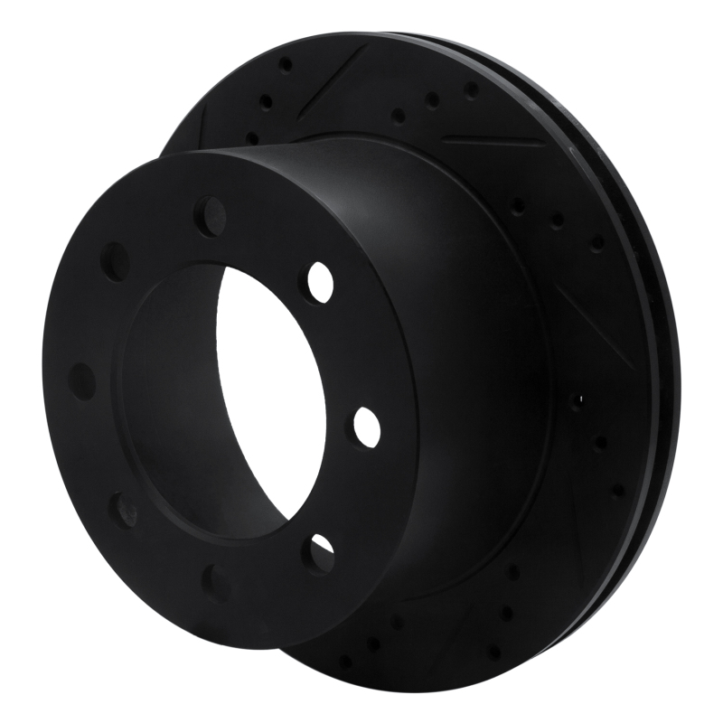 Picture of R1 00-02 Dodge Ram 2500 Rear Left Drilled & Slotted Black Brake Rotor